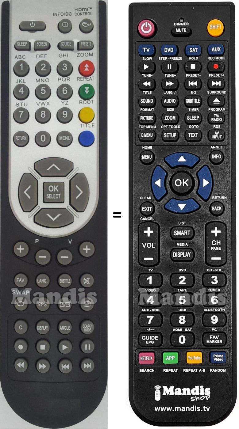 Replacement remote control Differo RC1900