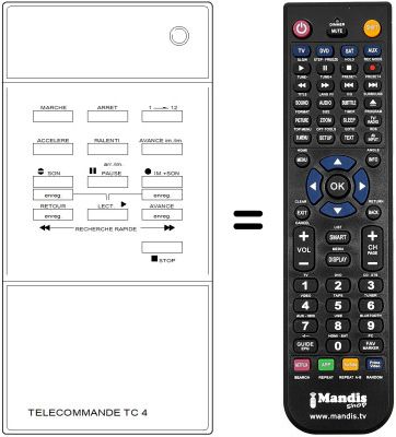 Replacement remote control Continental Edison VK 2132