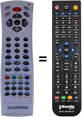 Gleichwertige Fernbedienung Techwood TKD3607 [ DVX ]