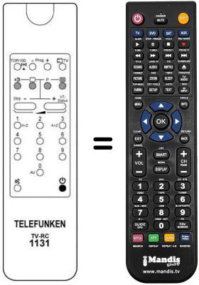 Gleichwertige Fernbedienung Telefunken P5400DMNS