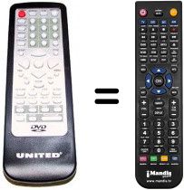 Replacement remote control United DVD8051