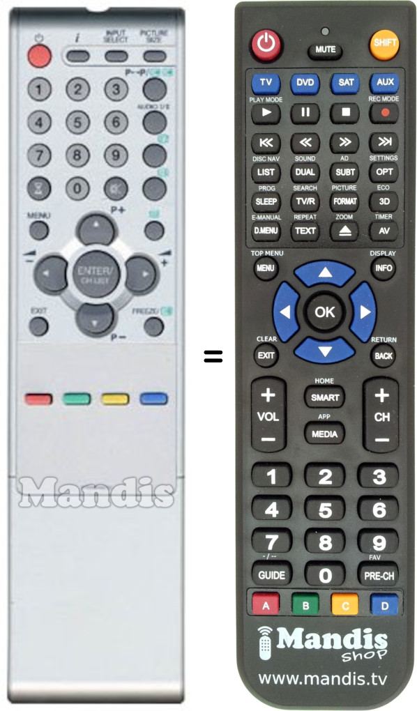 Replacement remote control Orion 076R0NW010