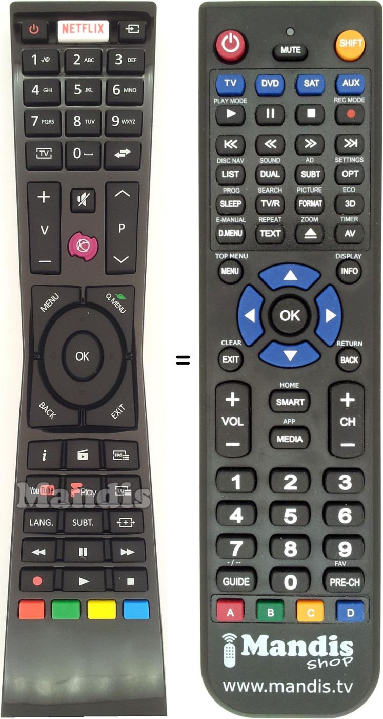 Replacement remote control RM-C3231