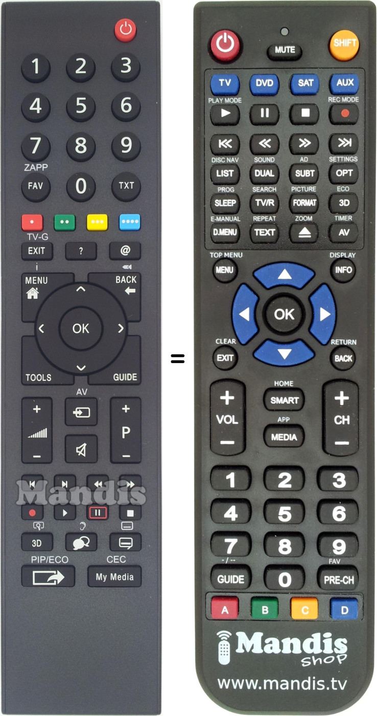 Replacement remote control Crown MHS187R
