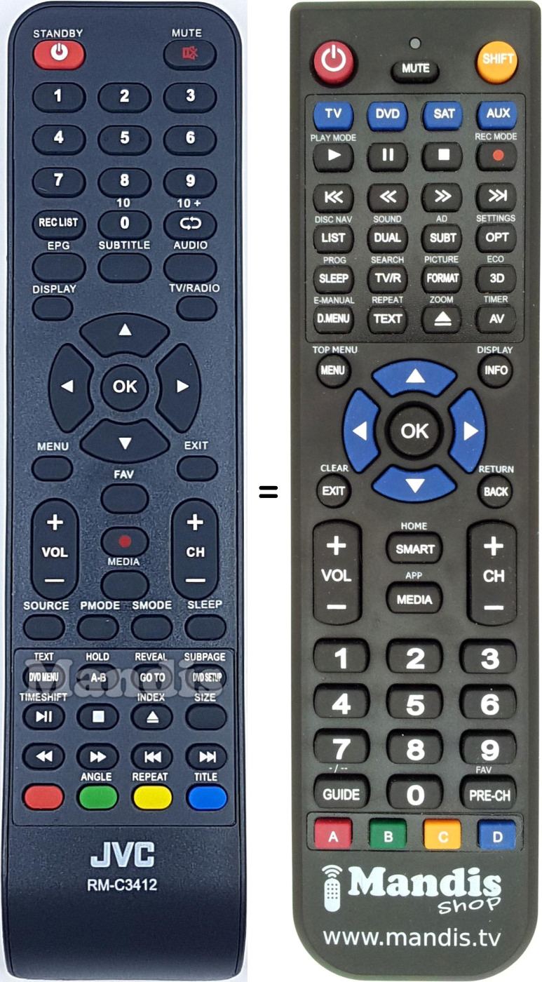 Replacement remote control JVC RM-C3412