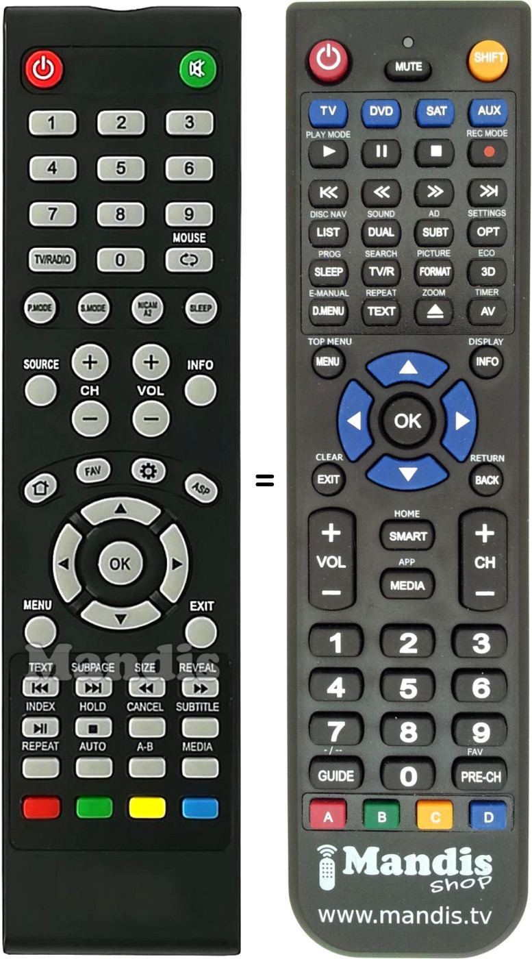 Replacement remote control AKA006
