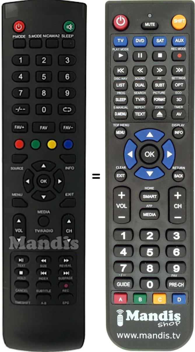 Replacement remote control AKA007