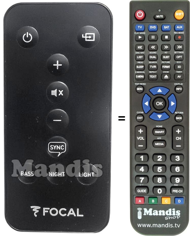 Replacement remote control FOCAL001
