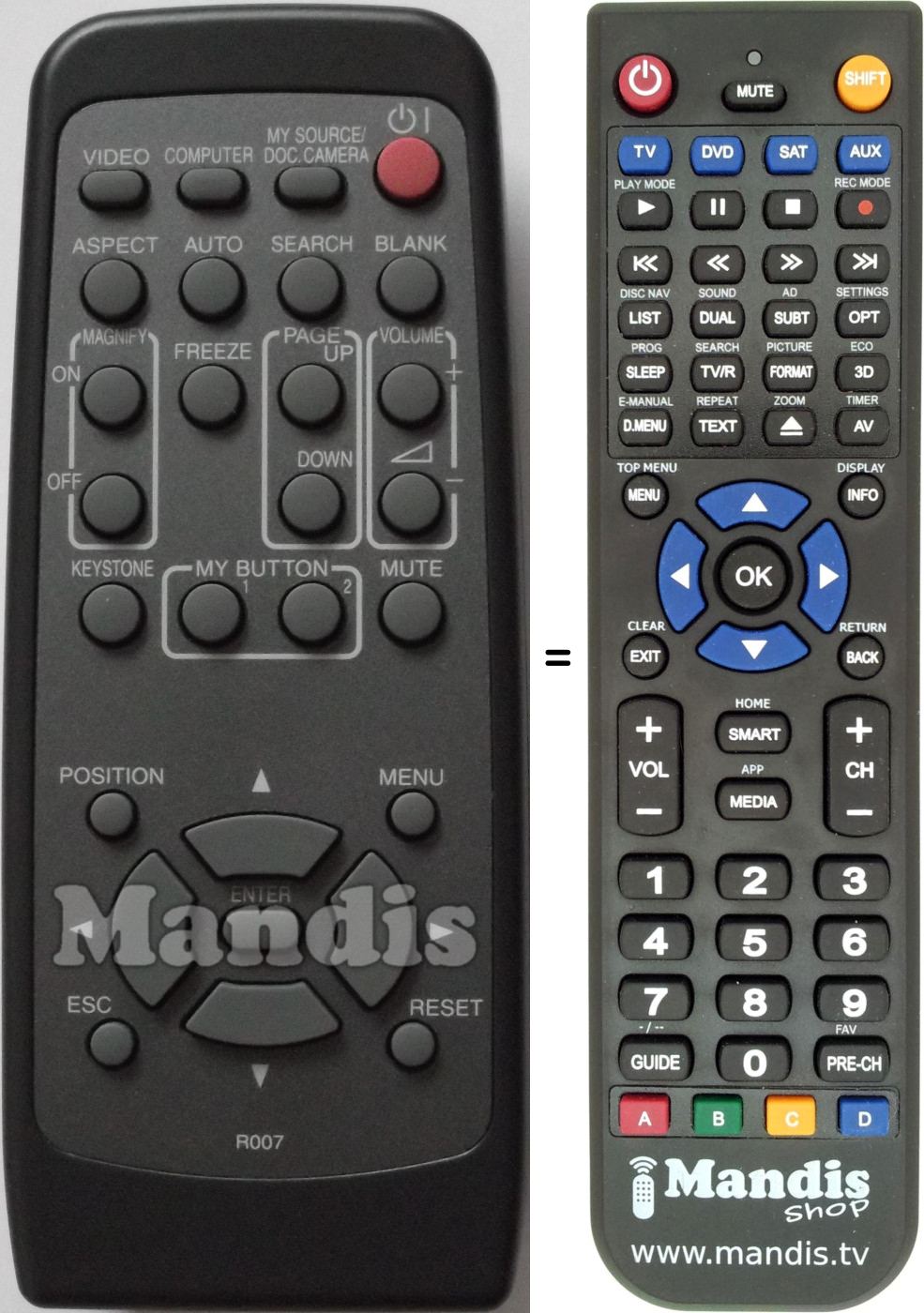 Replacement remote control Hitachi HL02483
