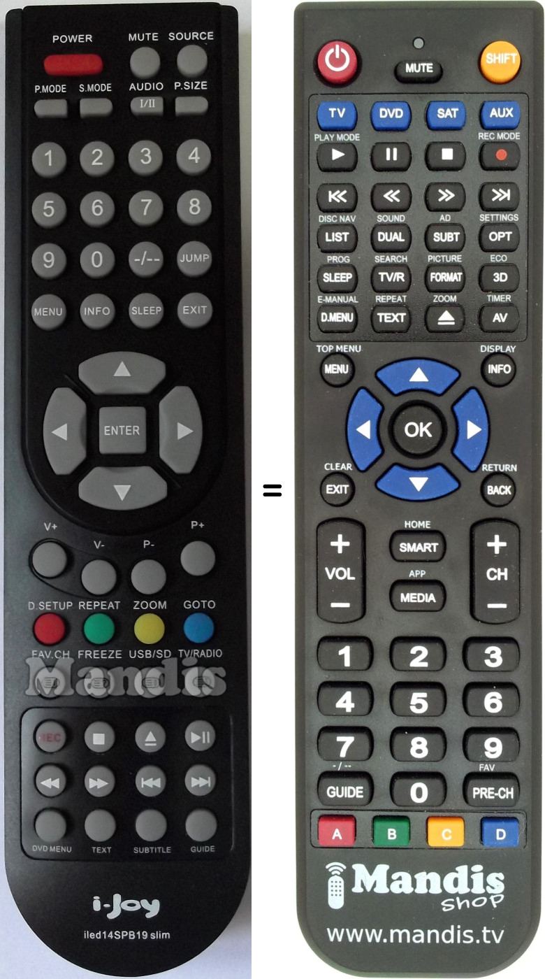 Replacement remote control i-Joy iled14SPB19