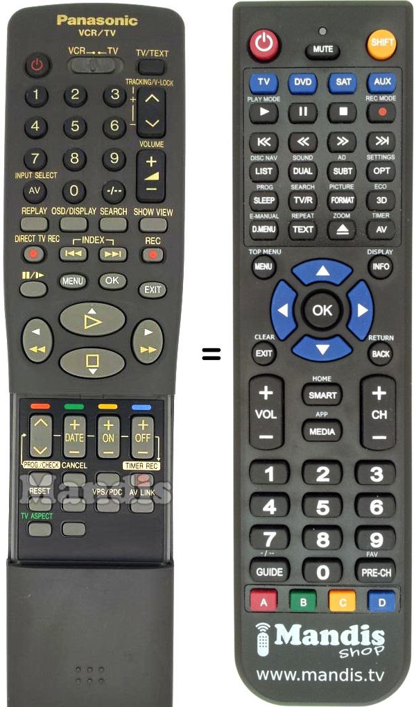 Replacement remote control National VEQ2218