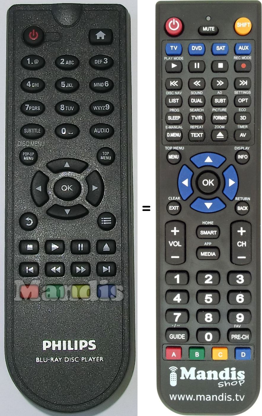 Gleichwertige Fernbedienung Philips 996510053347
