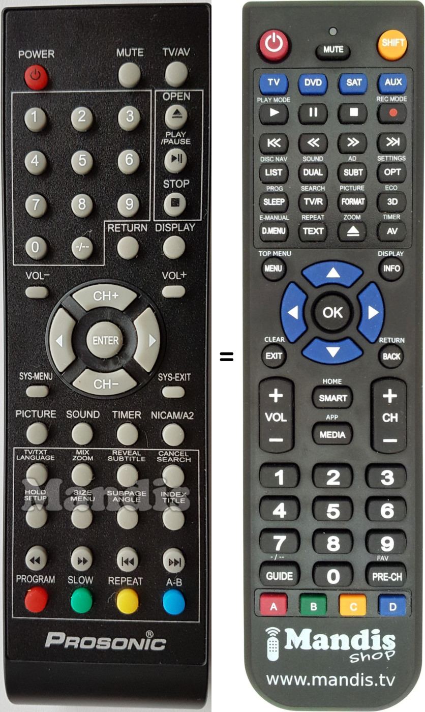 Replacement remote control Denver TFD1903