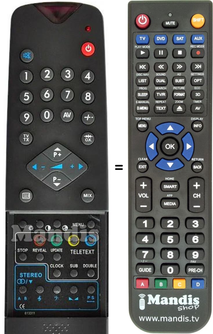 Replacement remote control RFT RC613311