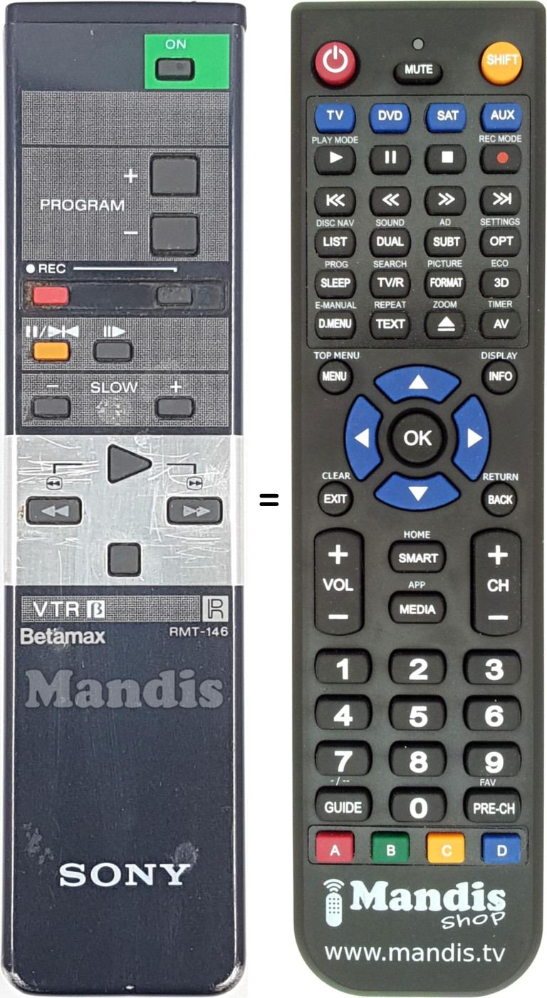 Replacement remote control Toshiba RMT-146