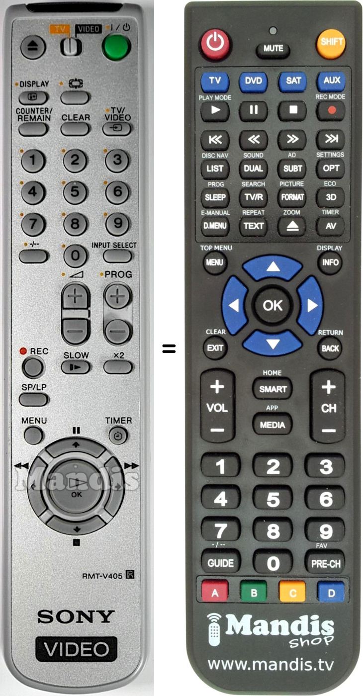 Replacement remote control Sony RMT-V405