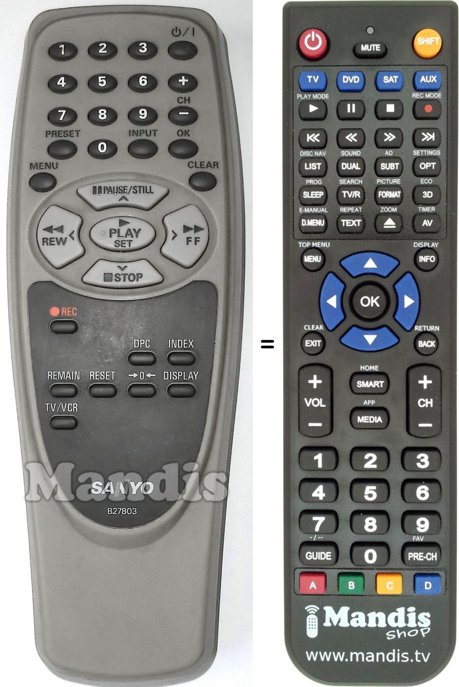Replacement remote control B27803
