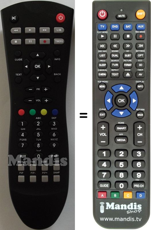 Replacement remote control Telefunken RC1101