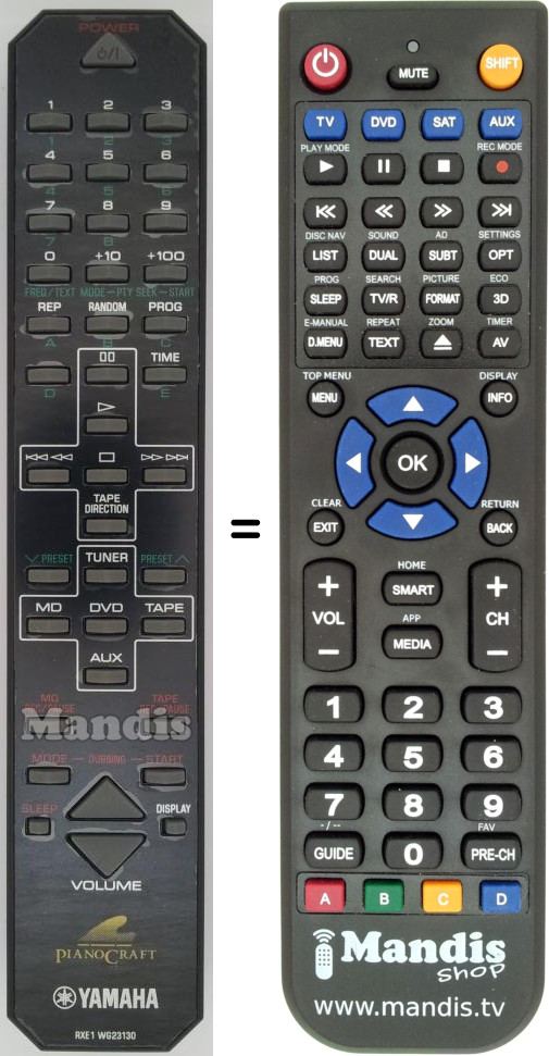 Replacement remote control Yamaha RXE1