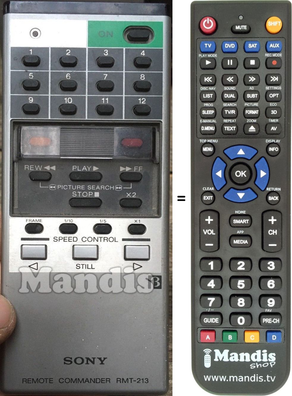 Gleichwertige Fernbedienung RMT-213