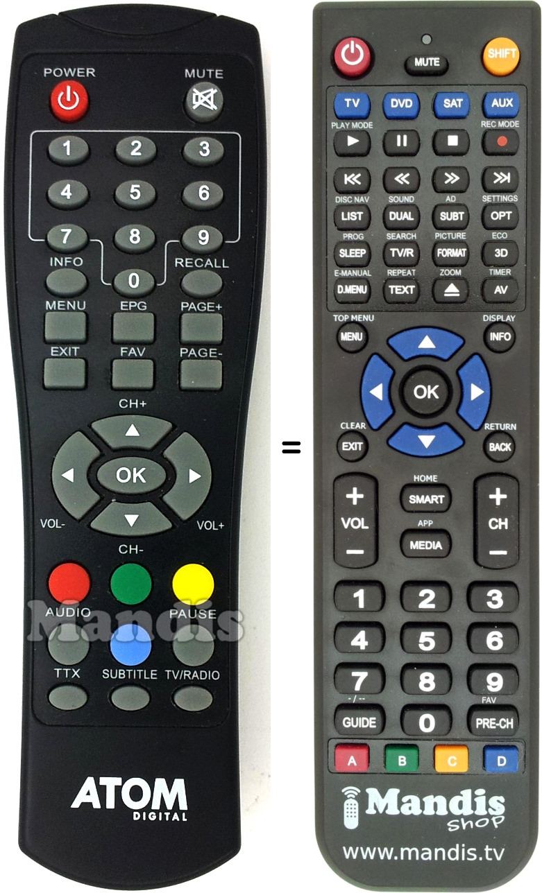 Replacement remote control Atom002