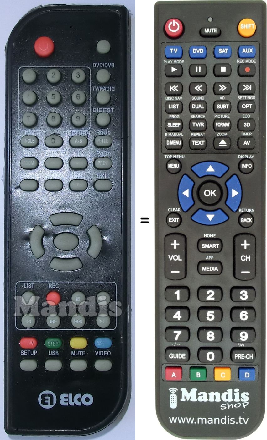 Replacement remote control PCD610HD