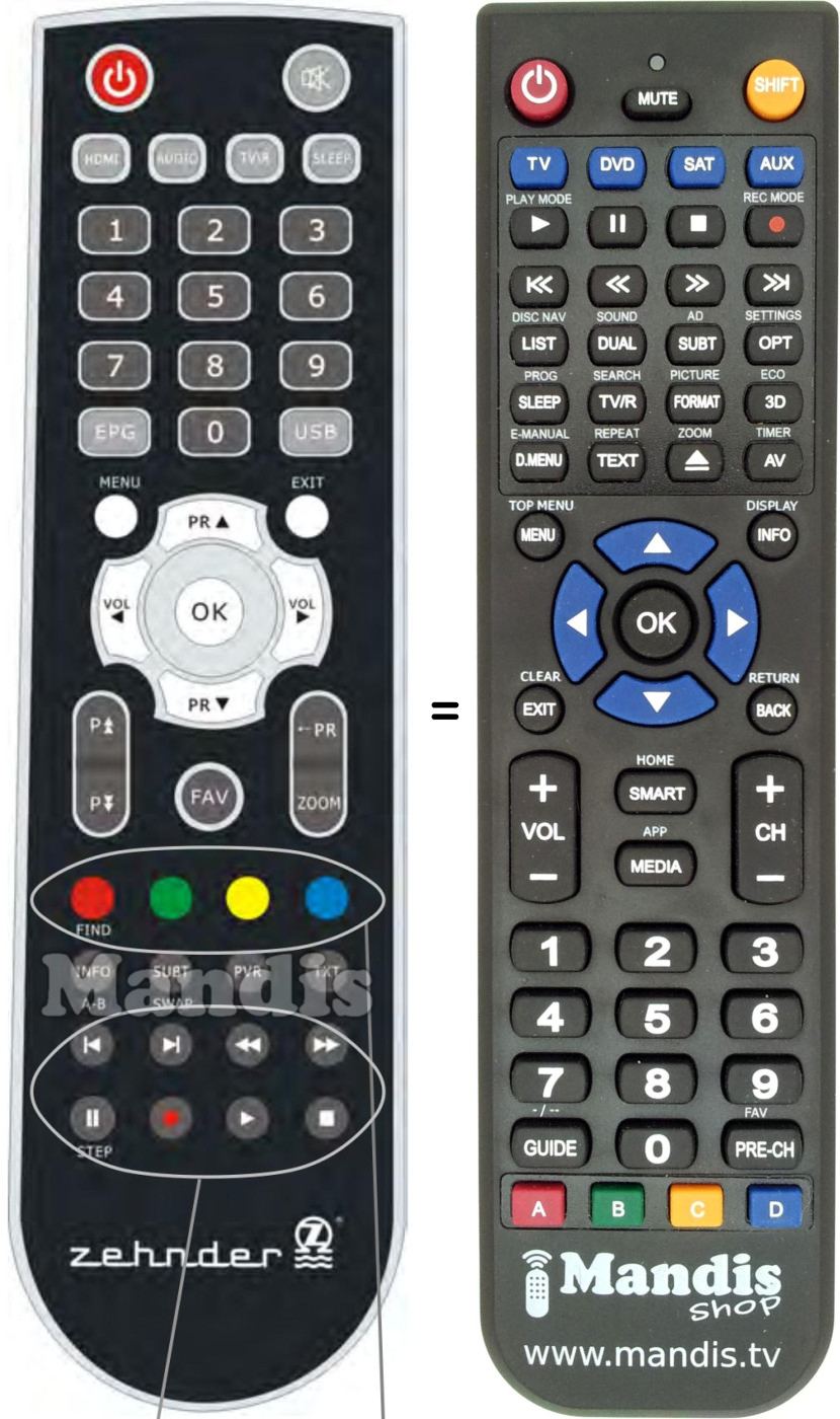 Replacement remote control Zehnder HX 7202 CI+