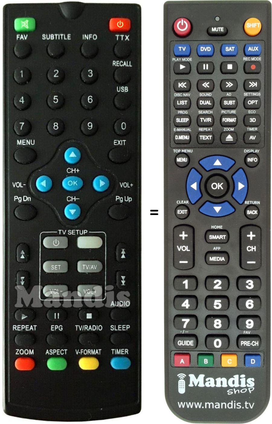 Replacement remote control ok. ODR 2070-T2