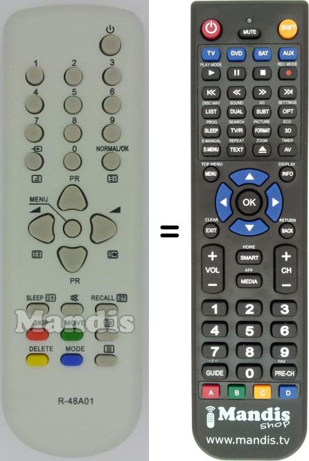 Replacement remote control Daewoo R-48 A 01