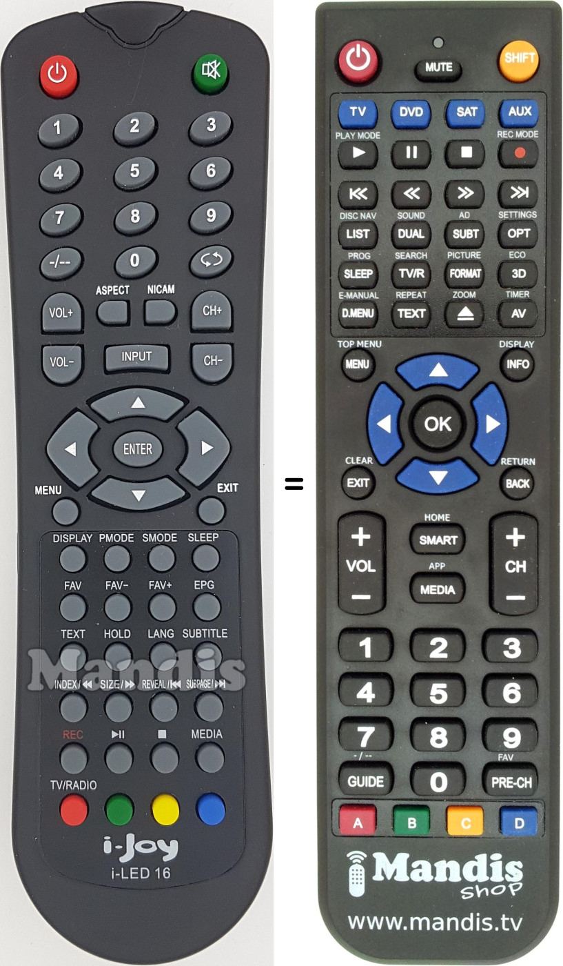Replacement remote control i-Joy ILED16