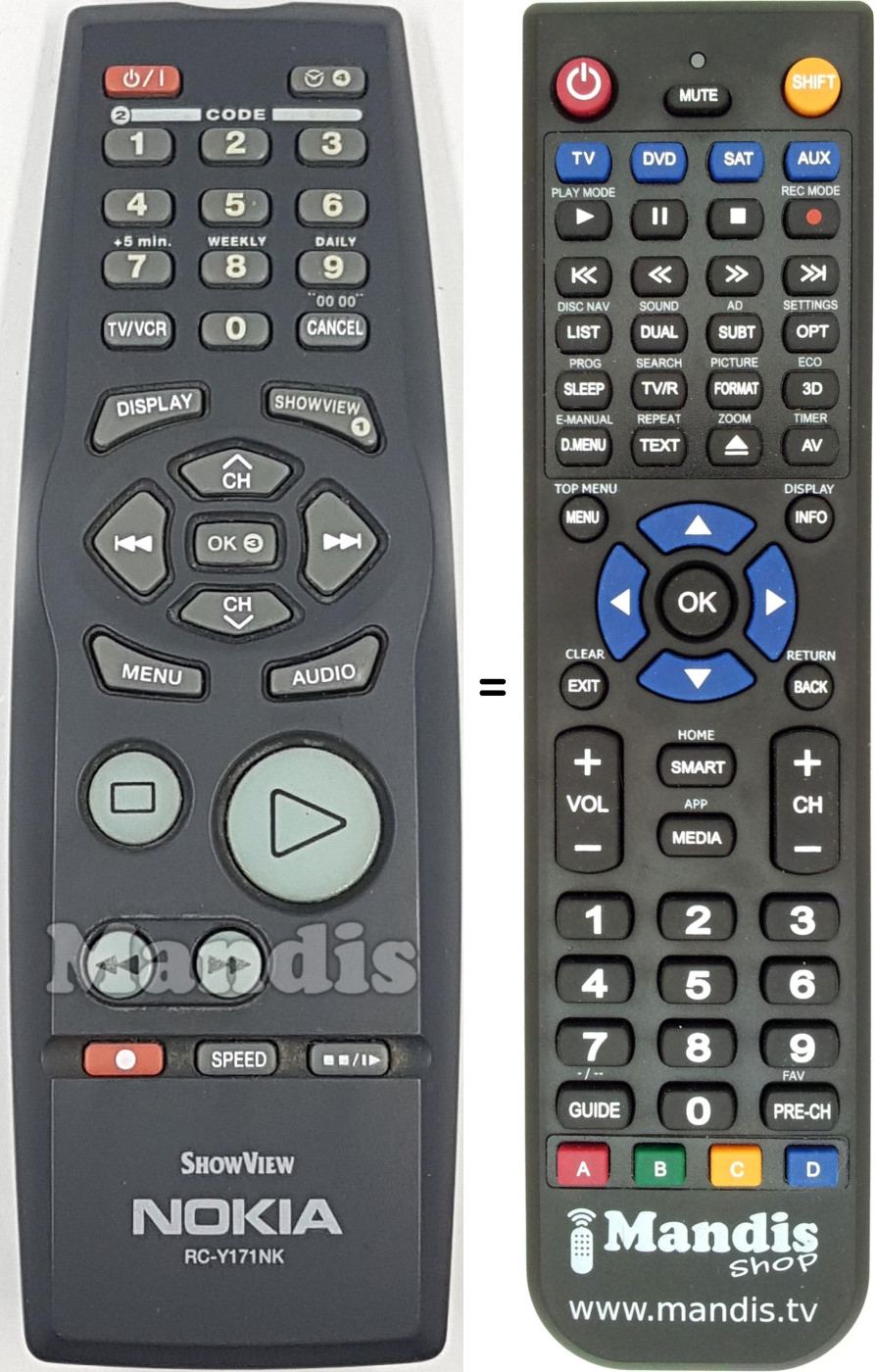 Replacement remote control RC-Y171NK