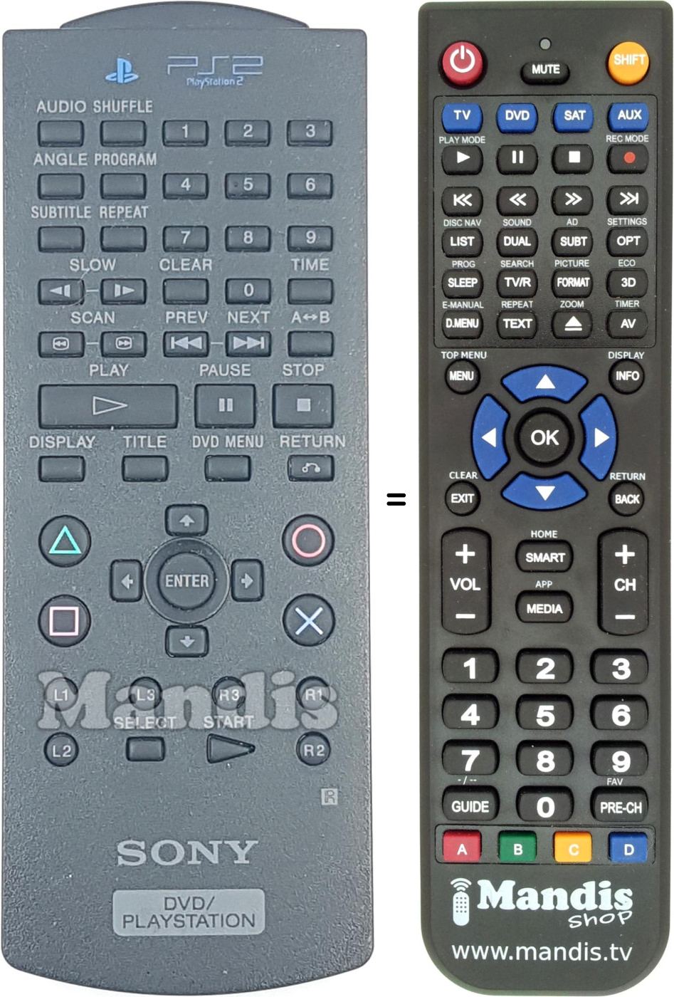Gleichwertige Fernbedienung Sony SCPH-10150