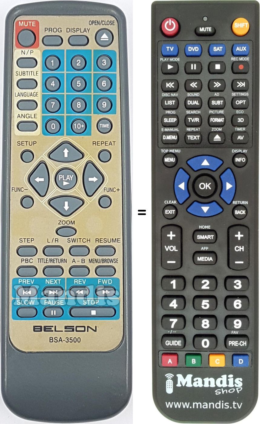 Replacement remote control Belson BSA-3500