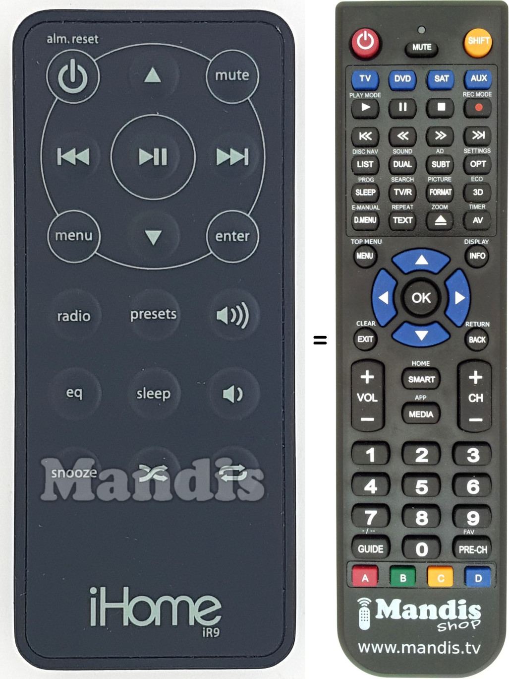 Replacement remote control IR9