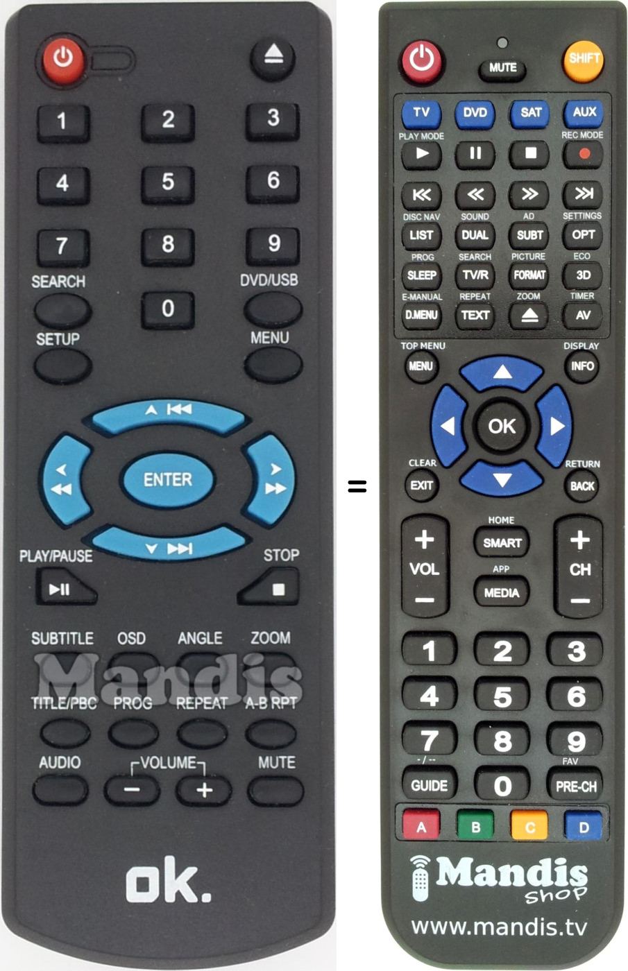 Replacement remote control OK004