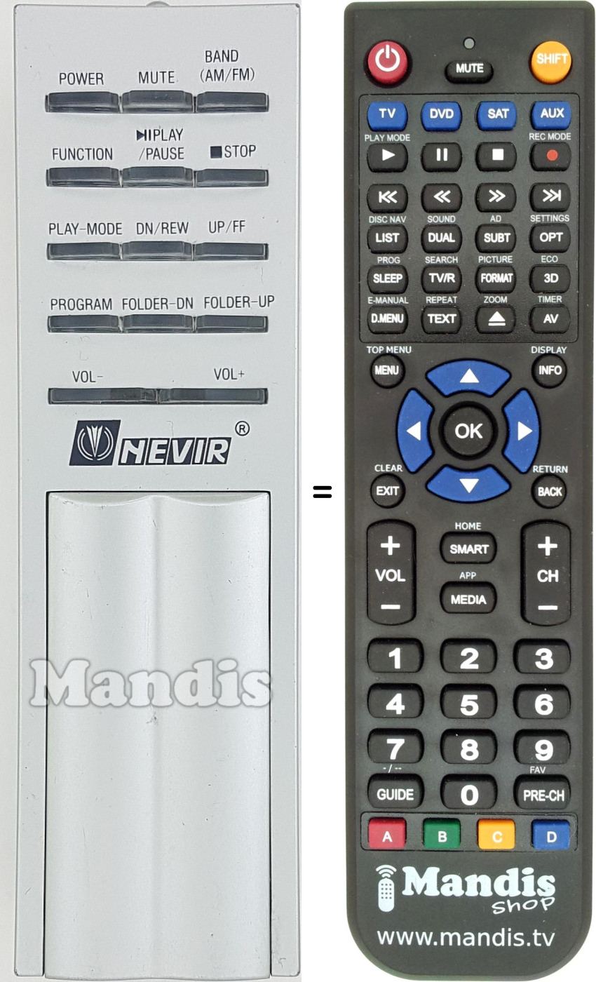 Replacement remote control REMCON1622
