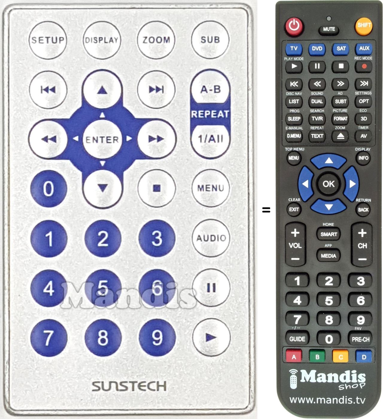 Replacement remote control REMCON1674