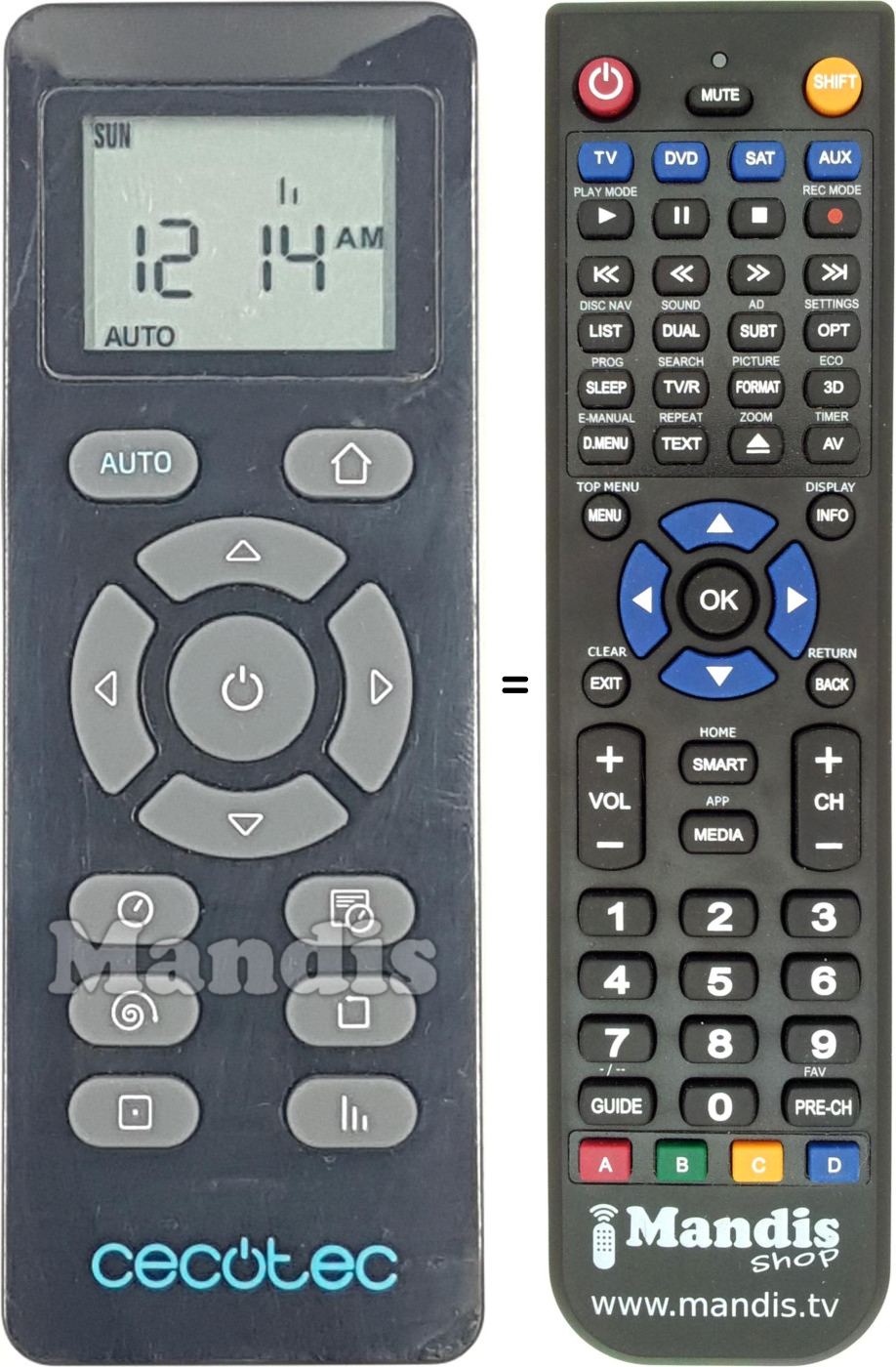 Replacement remote control REMCON2074
