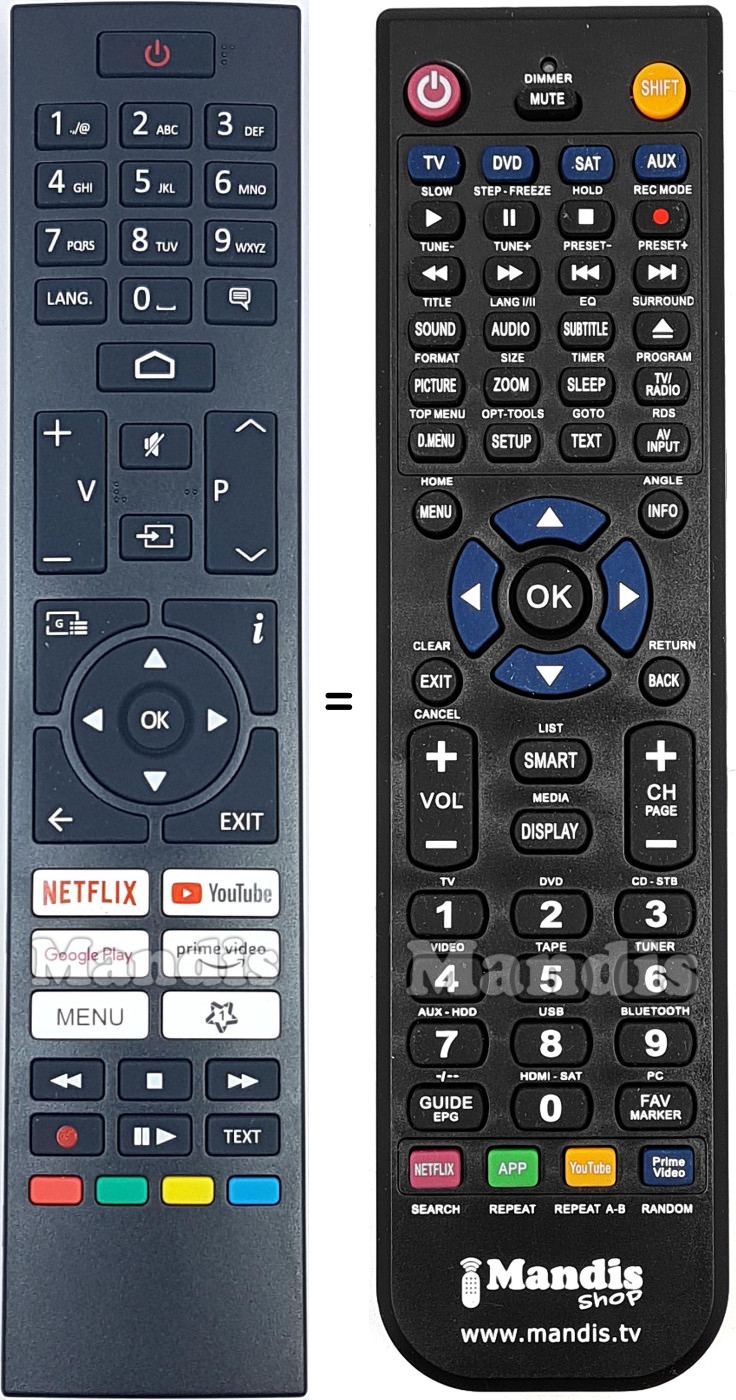 Replacement remote control Digihome RC45157