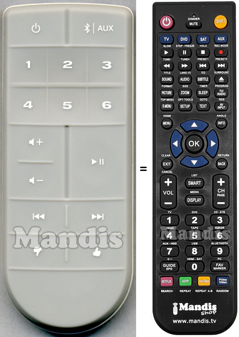 Replacement remote control 355239-0030W