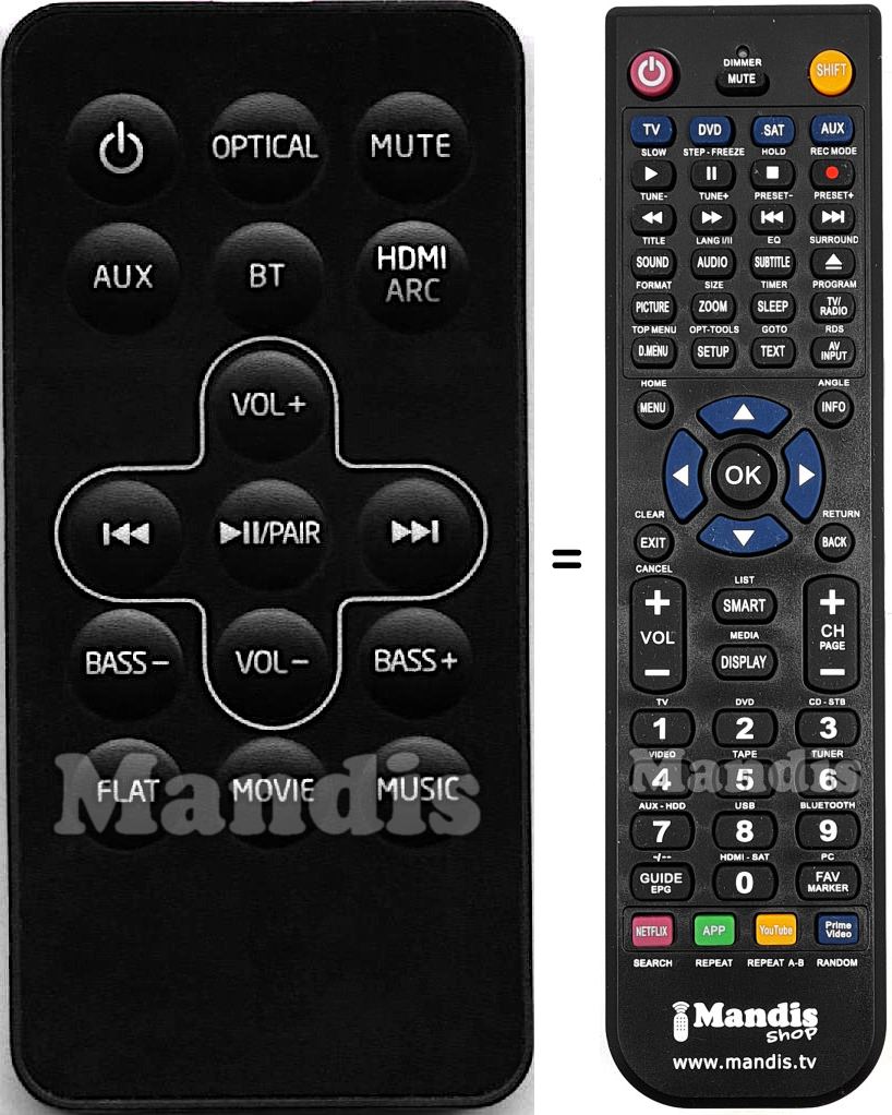 Replacement remote control 50056228