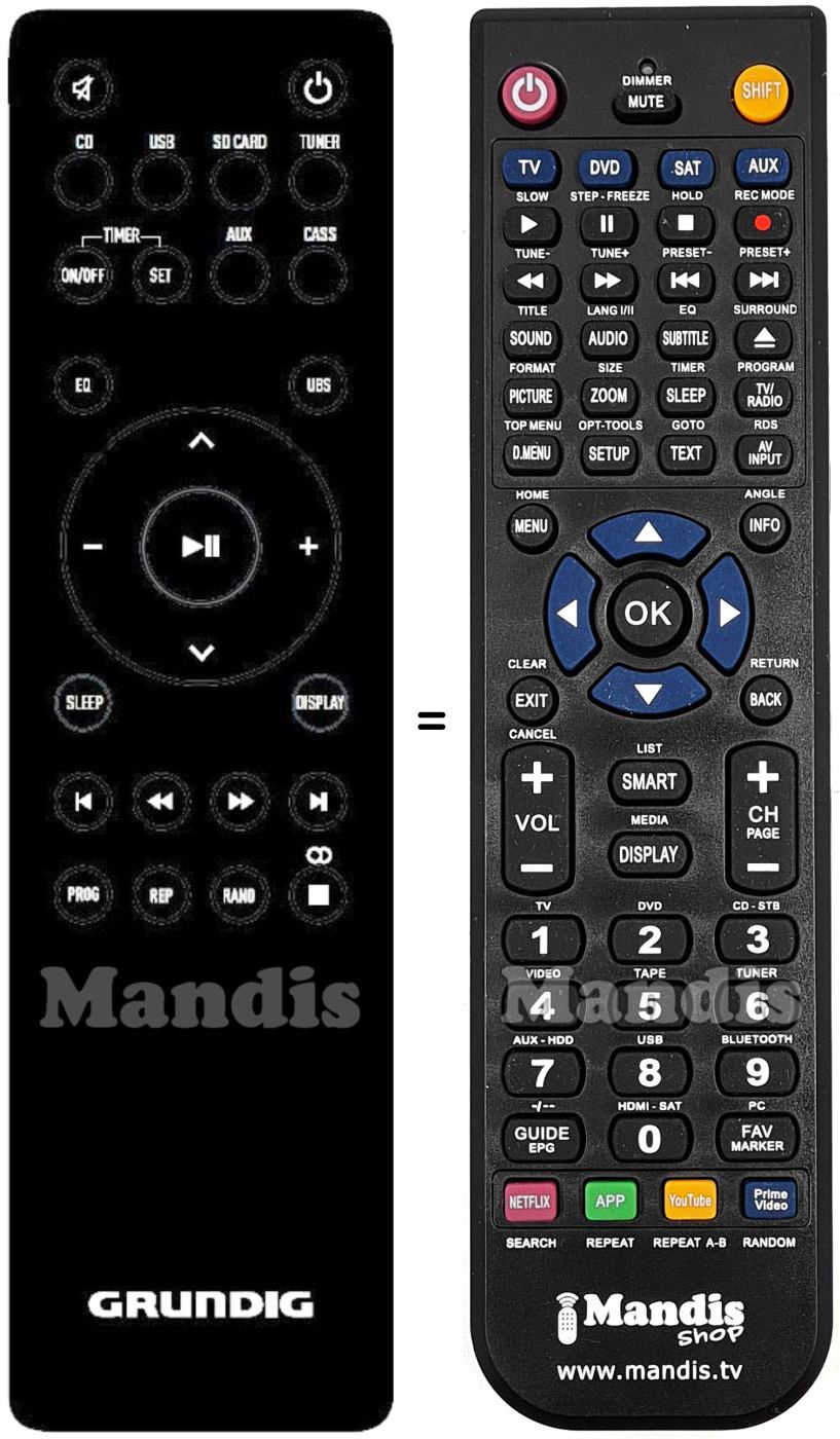 Replacement remote control Grundig 759551662000