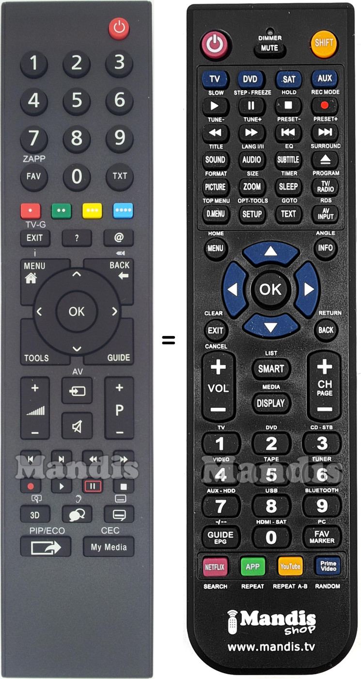 Replacement remote control Bush MHS187R