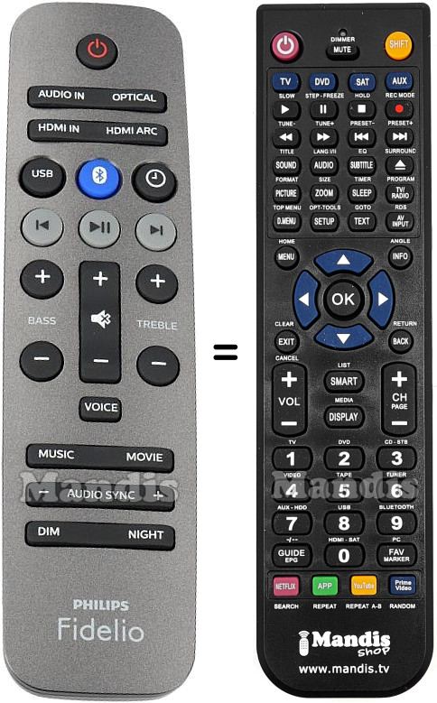 Replacement remote control Philips 996580009513