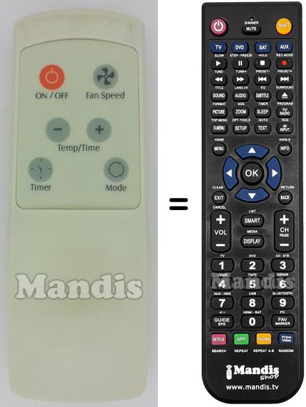 Replacement remote control 112150010006