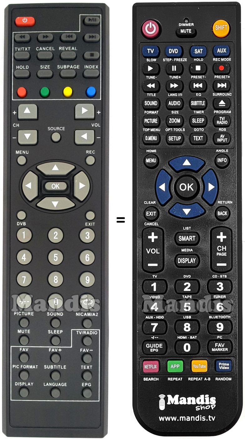 Replacement remote control United CI-1024GR