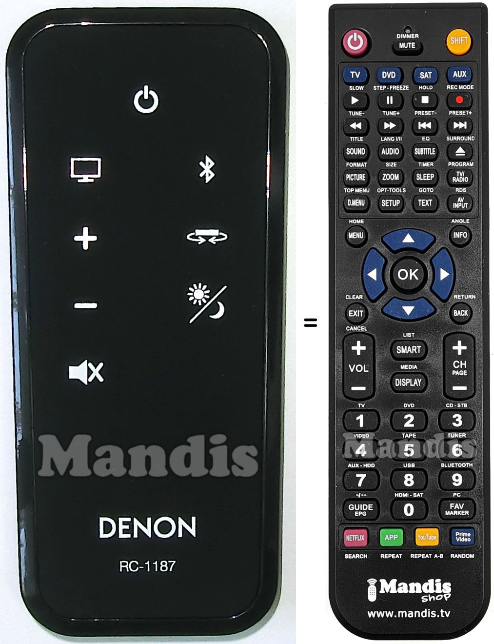 Replacement remote control Denon RC1187
