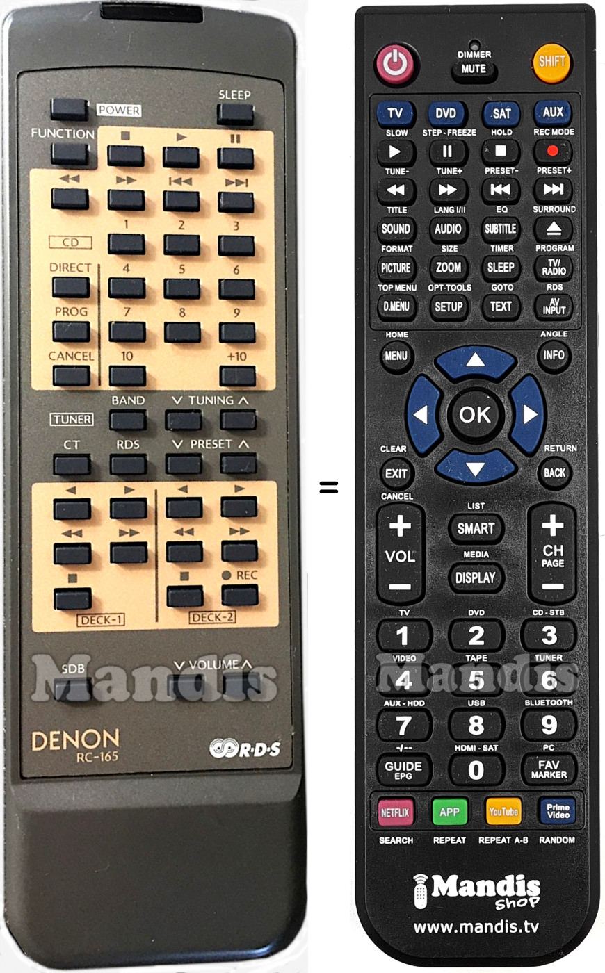 Gleichwertige Fernbedienung Denon RC-165