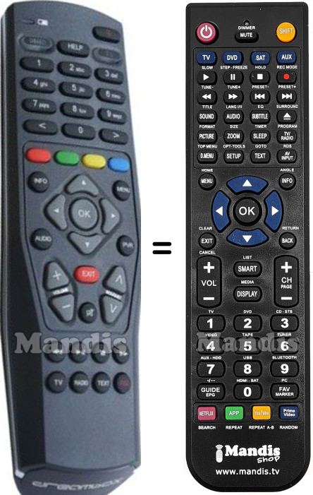 Gleichwertige Fernbedienung Dreambox DM500HDS2