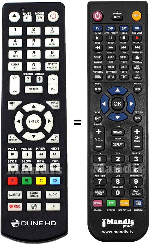Replacement remote control DUNE Dune HD